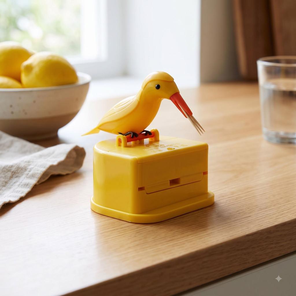 Vogelförmiger Zahnstocherspender mit Druck zum Öffnen für den Heimküchengebrauch