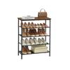 VASAGLE Shoe Rack 5 Tier, Shoe Storage Organiser Narrow, with 4 Fabric Shelves and Top for Bags, Steel Frame, for Entryway, Closet, Industrial