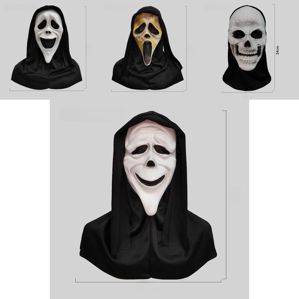 Creepy Scream Face Mask Collection Halloween Costume Latex Scary Props For Parties