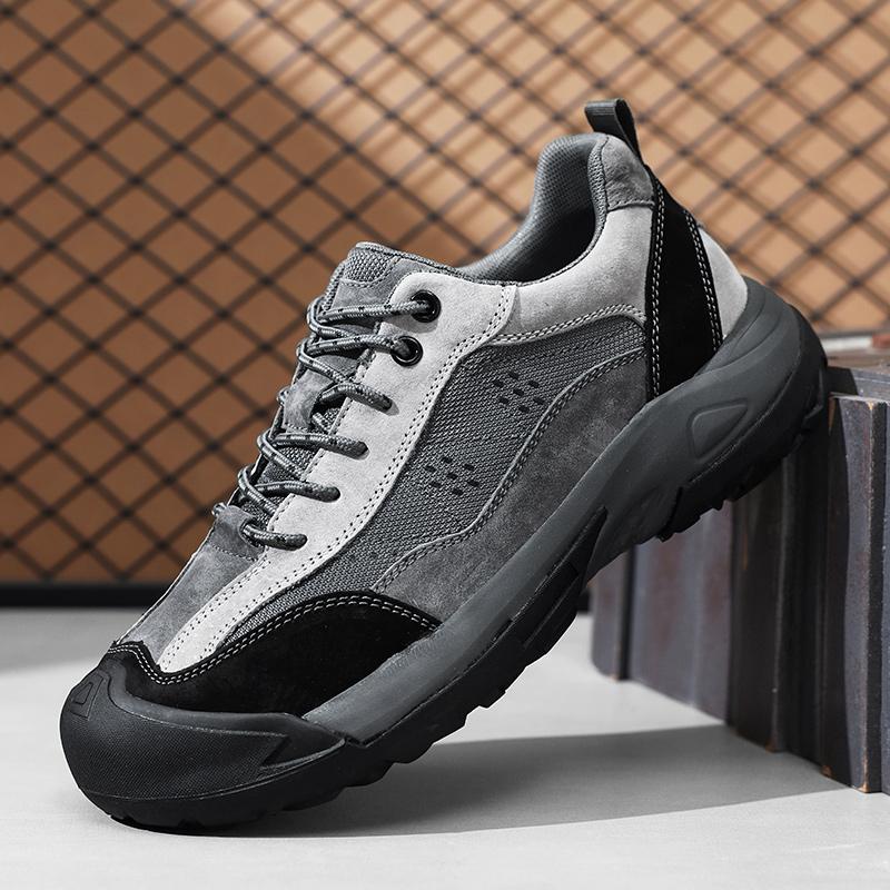 Man Lace-Up Casual Shoes All-match Leisure Walking Climbing Men's Footwear Men Leather Camping Sneakers Outdoor Hiking Shoes
