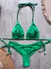 1011 European and American New Bikini, Solid Color Swimsuit, Beach Sexy Women's Swimsuit