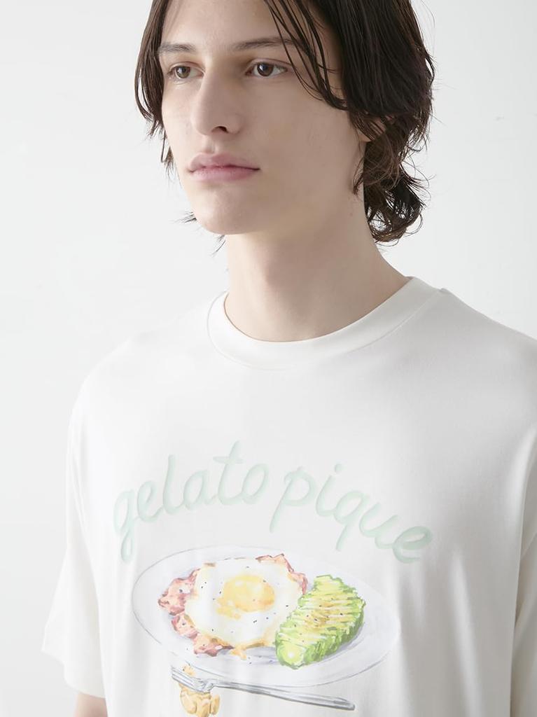 Gelato Pique HOMME Sunny Side Egg PHCT254931 OWHT L One-Point T-Shirt Men's