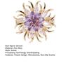 Women Brooch High-Gloss Rhinestone Inlay Sparkling Chrysanthemum Design Lapel Pin Non-Slip Buckle Scarf Badge Clothing Bags