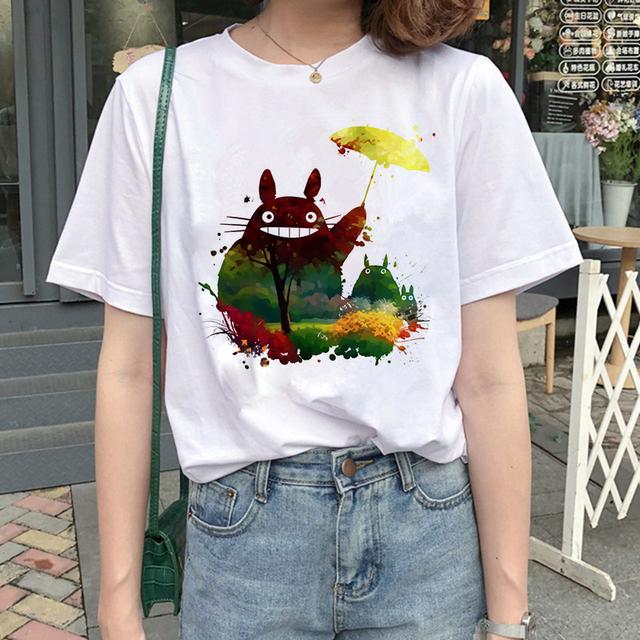 Totoro Spirit Away Tričko Studio Ghibli Femme Japonské Cartoon Anime Dámské Tričko Tričko Miyazaki Hayao Oblečení Žena Kawaii