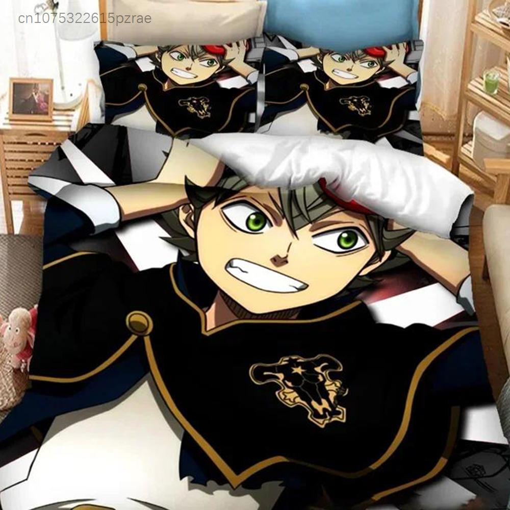 Anime Black Clover Asta Bedding Set Duvet Cover Bedroom Comforter Covers Single Twin King Size Quilt Cover Home Textile 2/3PCS