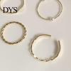 Knuckle Rings 5Pcs Finger Wavy Japan Korean Style Faux Pearls Jewelry Electroplating Stackable Set for Wedding Party Banquet Prom Women