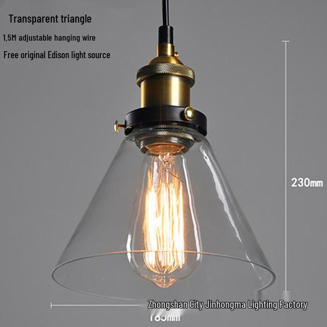 Nordic Retro Glass Pendant Light for Kitchen, Bar, Living Room, or Coffee Shop.