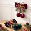 Velvet Christmas Hanging Decoration Wine Red Bow Ornament  Christmas Tree Decoration