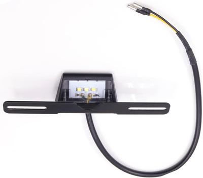Biqing Motorcycle License Plate Light Universal Motorcycle License Plate Easy Single Item Bracket, 3-LED Light, Installation, Black, (Tube)