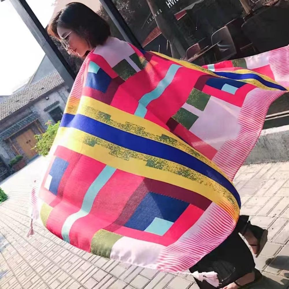 Chaka Salt Lake Great Northwest Tourism Ethnic Style Scarf Silk Scarf Women'S Summer Seaside Beach Shawl Sunscreen Thin