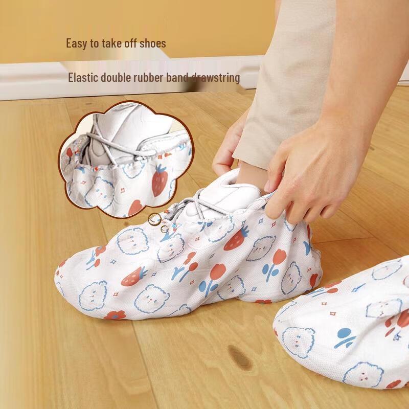 JIAQILI Engångsskydd för skor i non-woven - Våldsamt björndesign, 100-pack