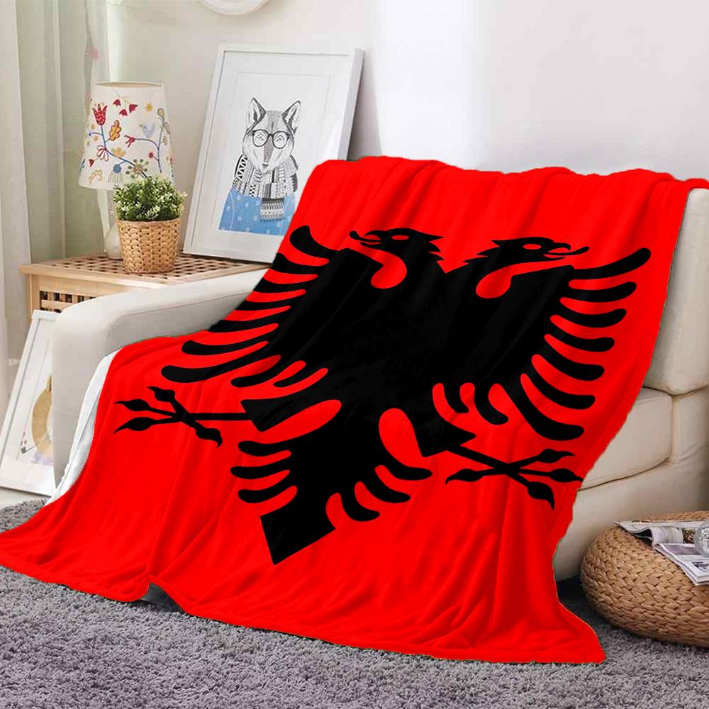 1 Stück Adlersymbolik Albanien Decke Weich Und Bequem Lässig Warm Camping Reise Weihnachten Halloween Xmas Geschenk M924458