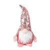 Pink Sequin Rudolph Doll High Hat Xmas Gifts Swedish Cute Gnomes Desk Ornaments Knitted Button Doll Home Decor