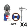 MOC Medieval Castle Green Dragon Knight Figures Building Block Ancient Roman Soldier Weapon Shield War Horse Boy Toys Gift K149