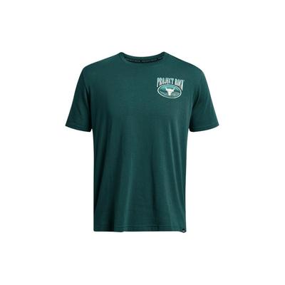Project Rock Letter Print Casual Loose Fit Short Sleeve T-Shirt Men Tops Moss-Green 1383221-449