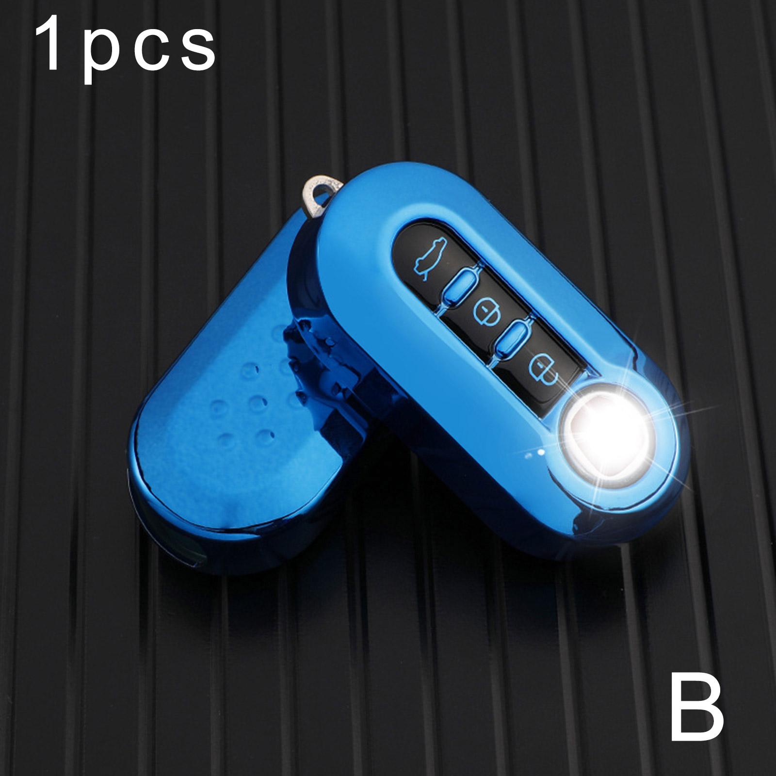 

Для Fiat 500 Мягкий ТПУ 3 кнопки Чехол для автомобильного выкидного складного ключа-брелока Защитный чехол для пульта ключа Аксессуары-брелоки синий