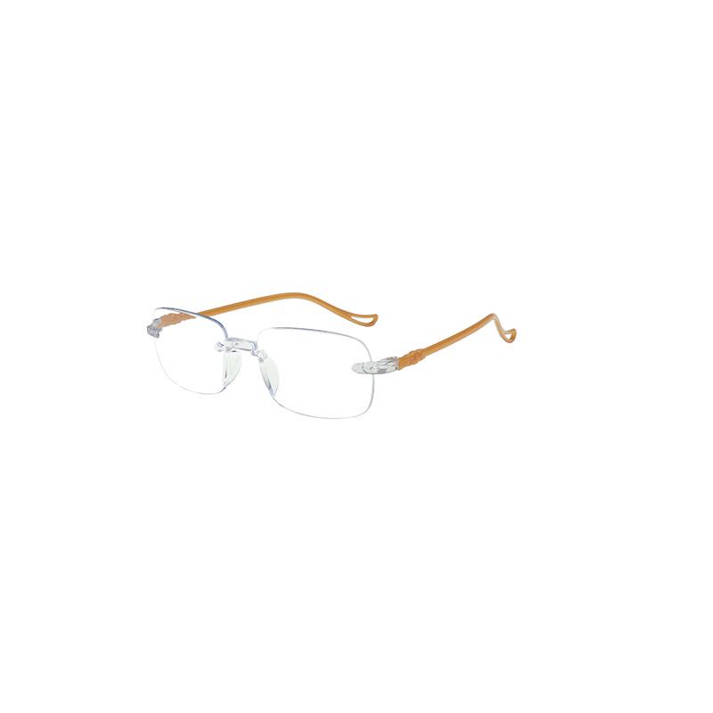 Frameless Diamond Cut Edge Anti-Blue Light Ultra-Light HD Reading Glasses for Men & Women, Gold/Silver