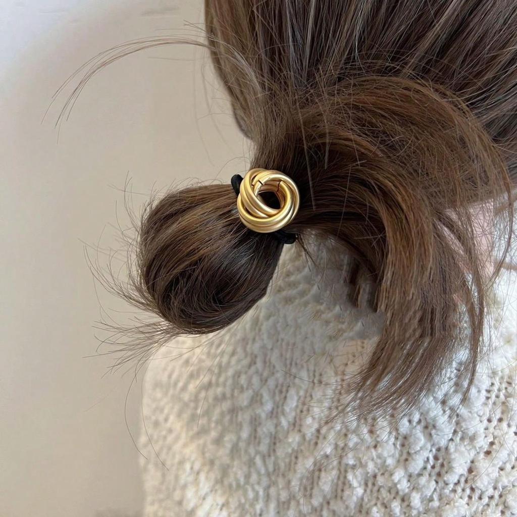 Golden Hair Tie, Adult Hair Accessories, Ponytail Elastic Band, Golden Metal Ponytail Holder 1pc Halloween