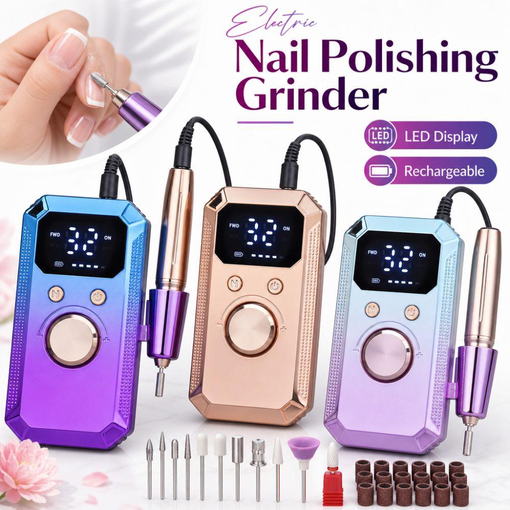 LED Display Electric Nail Polishing Grinder Rechargeable Nail Grinder Nail Tools