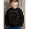 Cute Childlike Cat Printed Crew Neck Sweatshirt for Kids Daily Leisure And Comfortable Wearing
