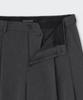Musinsa Standard Extra Wide Two-Tuck Hidden Elastic Waist Slacks [Medium Gray]