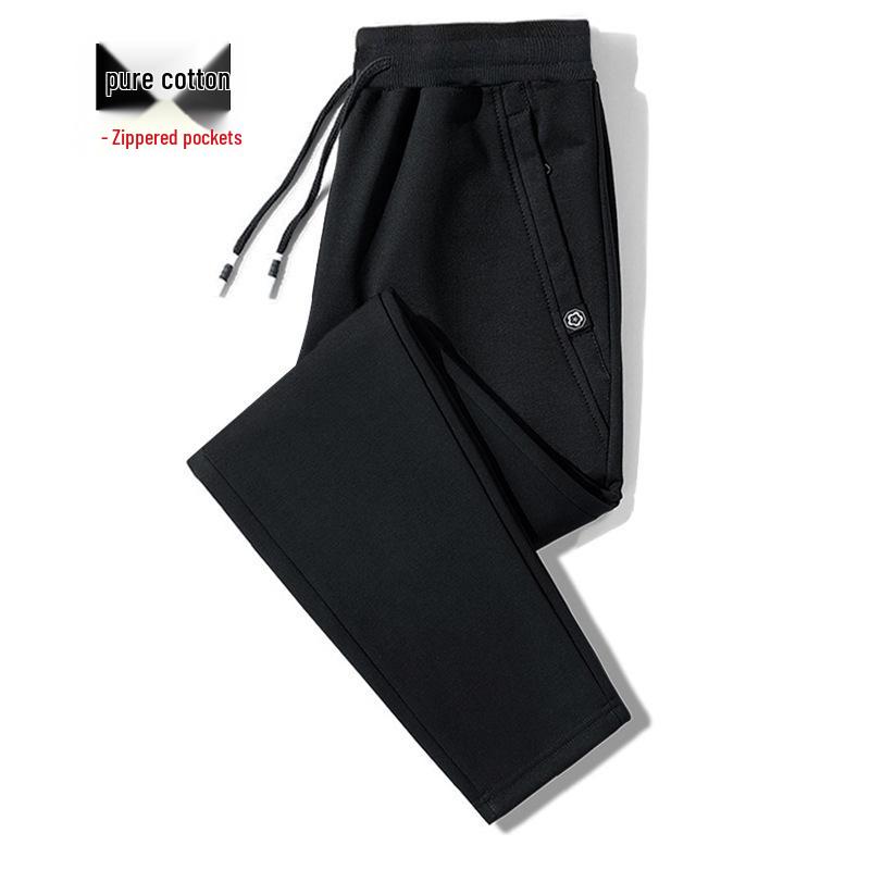Herren Reine Baumwolle Locker Gerade Bein Jogginghose - Trendig, Lässig, Sportliche Hosen mit Bündchen am Knöchel für Frühling/Herbst.