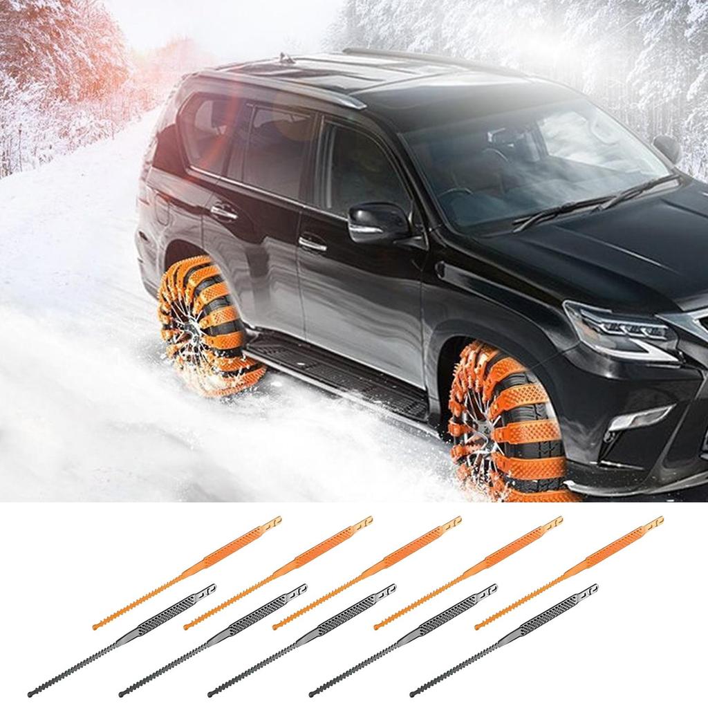 Snow Chains 5 Piece Tyre Traction Grips Snow Tire Chains For Suv Truck Pickup Van Sedans 165-275mm Winter Driving