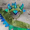 Dinosaur Outfit for Family Triceratops Headband and Tail Set Adults Kids, DIY Three Halloween Party Costume Horn Dragon Accessories Dress Up Role