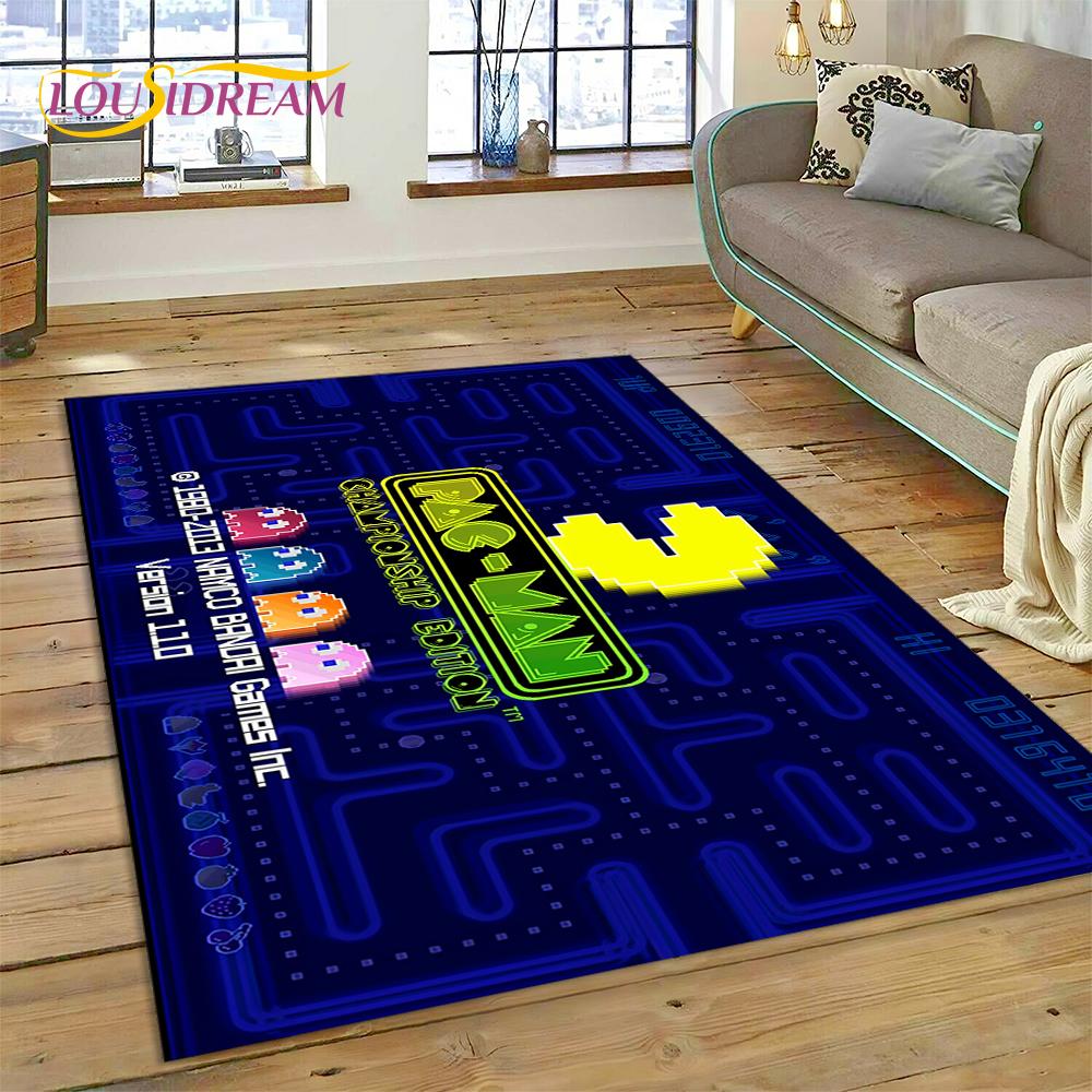 3D Retro Pakkuman Classics Game Carpet Rug for Bedroom Living Room Home Sofa Decoration,Children Game Large Decor Floor Mat Gift