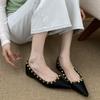 Fashion Trendy Rivet Women Flat Shoes 2025 New Fashion Soft Female Slip On Shoes Elegant Shallow Mouth Pointed Toe Ladies Flat Shoes