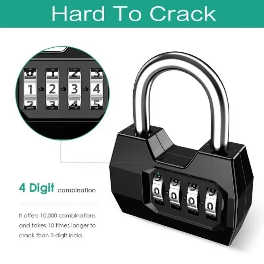 Waterproof Combination Padlock 4 Dial Digit Digit Combination Lock Password Padlock Warehouse Door
