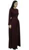 Bimba Women's Long Sleeve Maxi Mandarin Collar Plain Jilbab Dress With