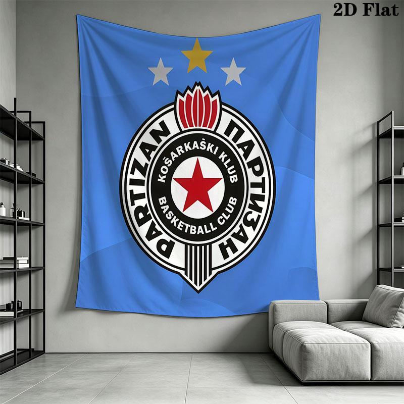 Partizan KK logo Wall Hanging Printed Fabric Blanket Decorative Tapestries for Bedroom Living Room Home Decor