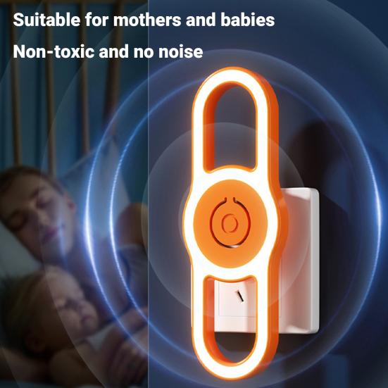 Mosquito Repellent Lamp Silent Operation LED Night Light Ultrasonic Chemical-Free Mosquito Deterrent for Bedroom Living Room Office Kid Pet Safe