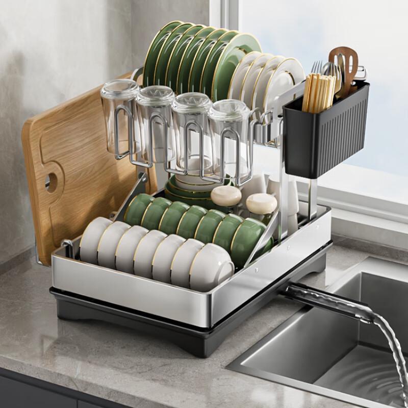 Double-Layer Countertop Dish Drying Rack