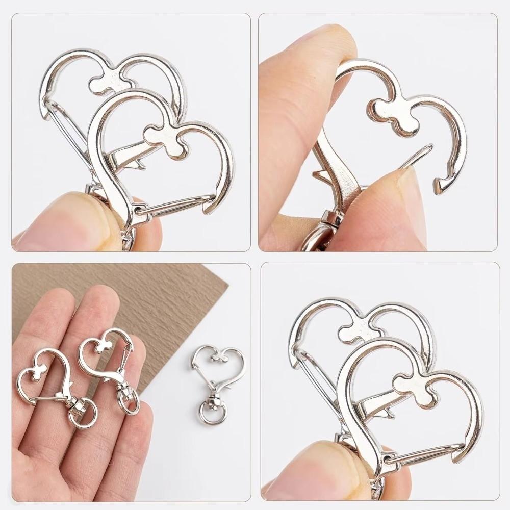 20pcs Set Heart Shaped Lobster Clasp Keyring Multi-Purpose Lanyard Accessories  for DIY Crafts