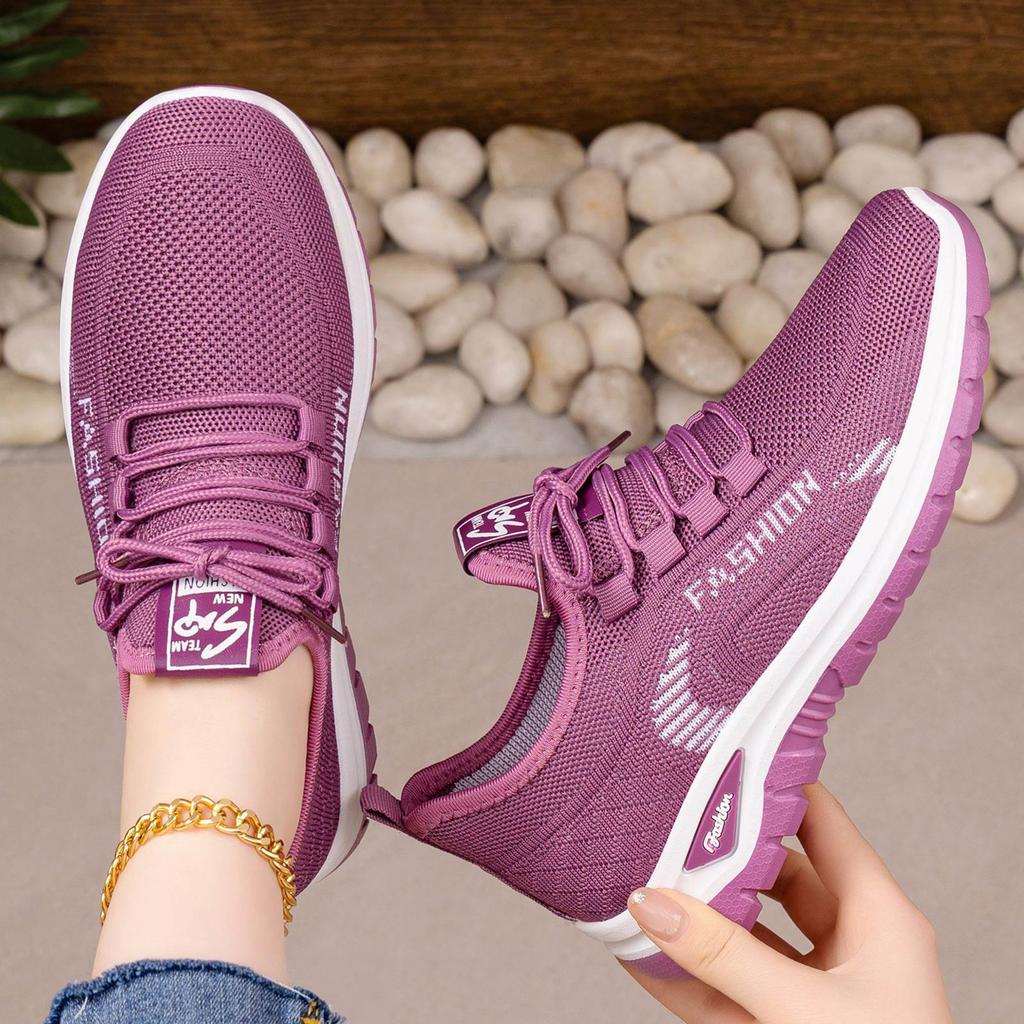 Lightweight Breathable Slip On Athletic Shoes for Women Flexible Sole Casual Running Sneakers with Knit Upper and Cushioned Insole