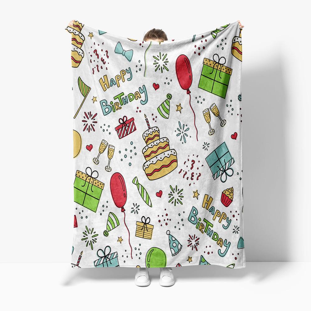 Soft Throw Blanket Cozy Flannel Fleece Warm Decorative Bedspread Couch Cover Living Room Dorm Room Gift Home Decor