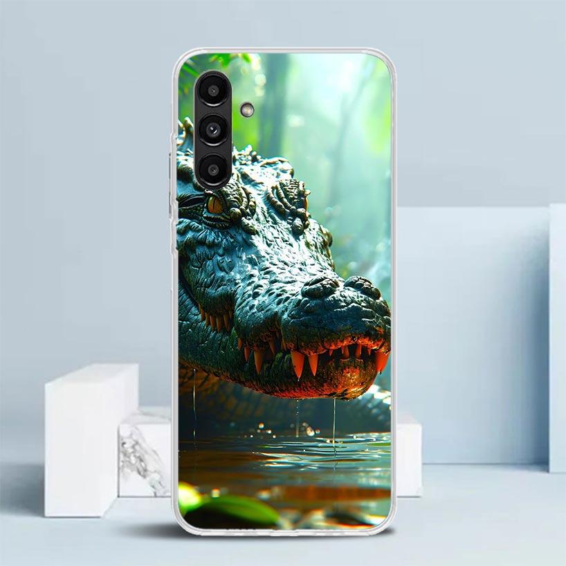 Crocodile Animal Phone Case For Samsung Galaxy A17 A37 A57 A16 A15 A14 A13 A56 A55 A54 A53 A36 A35 A34 A33 A26 A25 A24 A23 Galax
