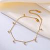 Qiong Yao Stainless Steel Zircon Anklet - Round Bead Light Luxury Foot Chain Accessory
