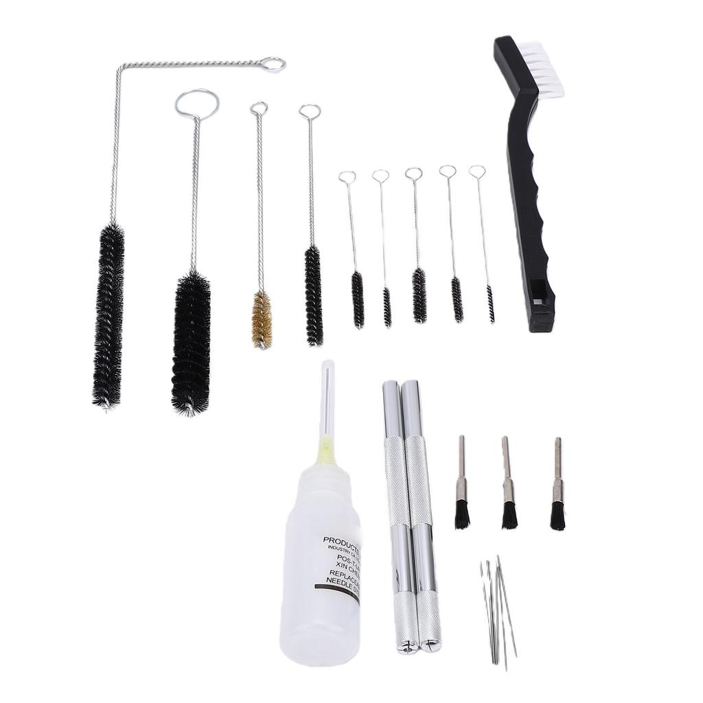 Spray Gun Cleaning Kit Nylon Brass Cleaner Brushes Needles Lubrication Bottle Airbrush Cleaning Kit for Maintenance