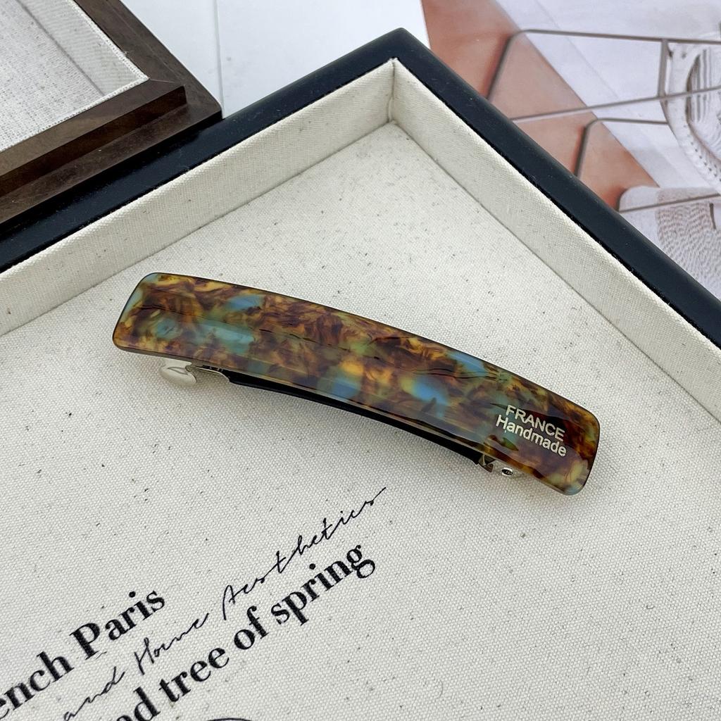 Korean New Design Retro 8.5cm Strip-Type Hair Clip high Ponytail Clip Fashion Acetic Acid Spring Clip Hair Accessories