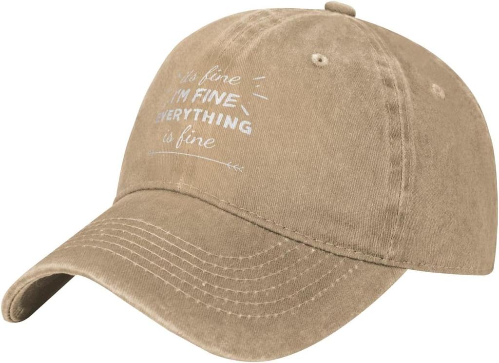 Its Fine Im Fine Everything Is Fine Denim Baseball Cap Adjustable Cotton Low Profile Hat For Adults