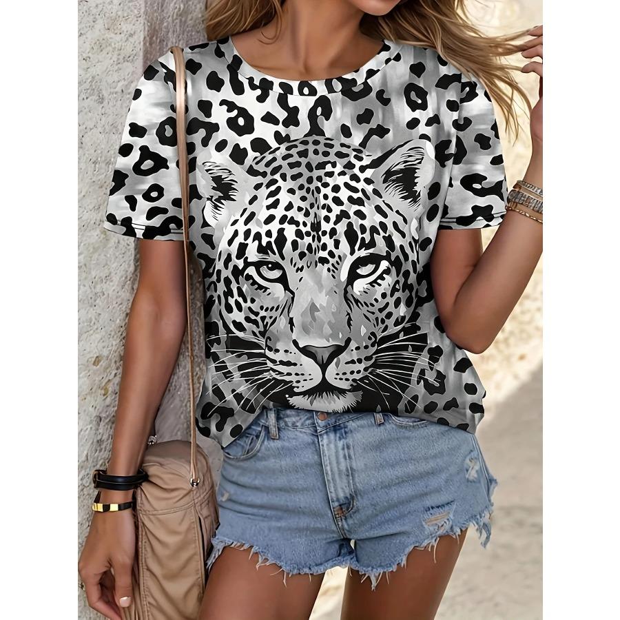 Casual Short Sleeved Printed Fashionable Oversized 3D Top Pattern T-shirt for Men Comfortable Summer Round Neck