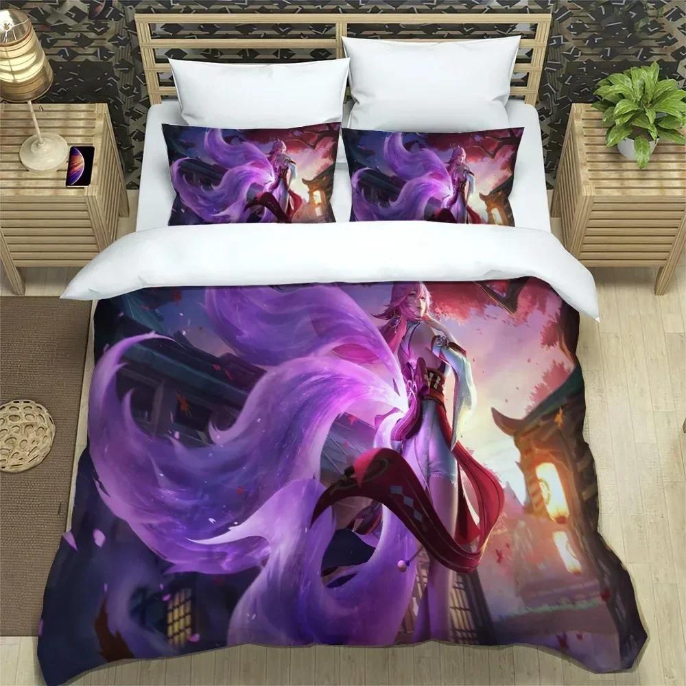 Comforter Genshin Impact Element Cartoon Bedding Set Bedroom Dormitory Soft Single Double For Boys Comforter (quilt)-EU Single(135*200cm)3pcs