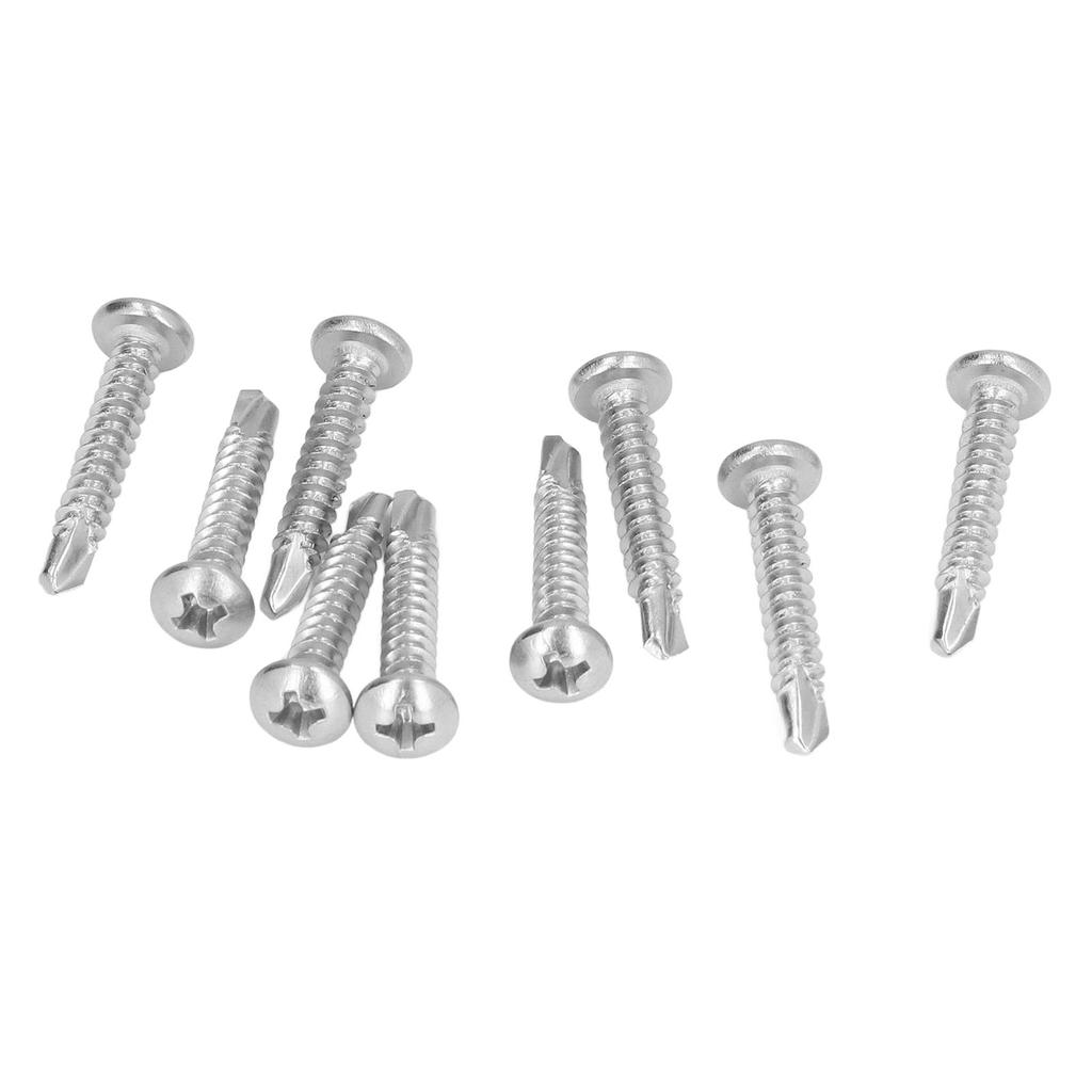 100Pcs Self Drilling Screw Stainless Steel Cross Round Head M4.2x25 Fastener Set Kit