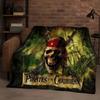 HD Sanrio Pirates of The Caribbean Jack Sparrow Johnny Depp Christmas Flannel Blanket,Soft Plush Throw for Home Bedroom Bed Sofa