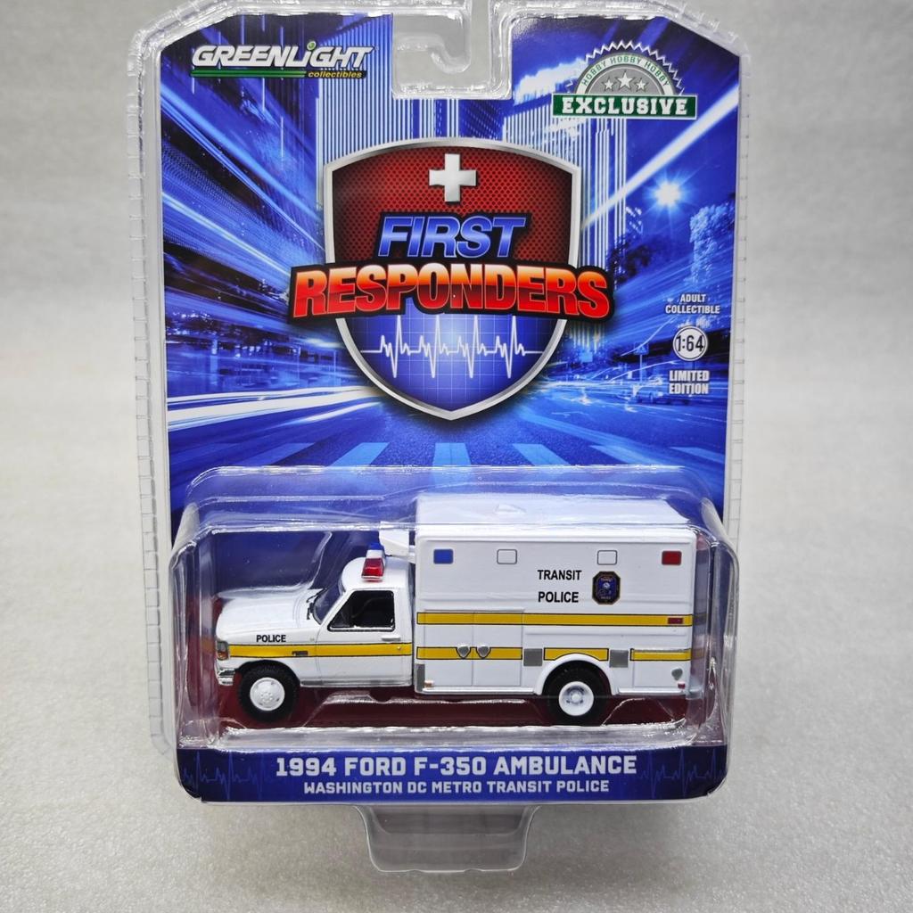 1:64 1994 Ford F-350 Ambulance High Simulation Alloy Car Model Collectible Toy Gift Souvenir Display Ornament