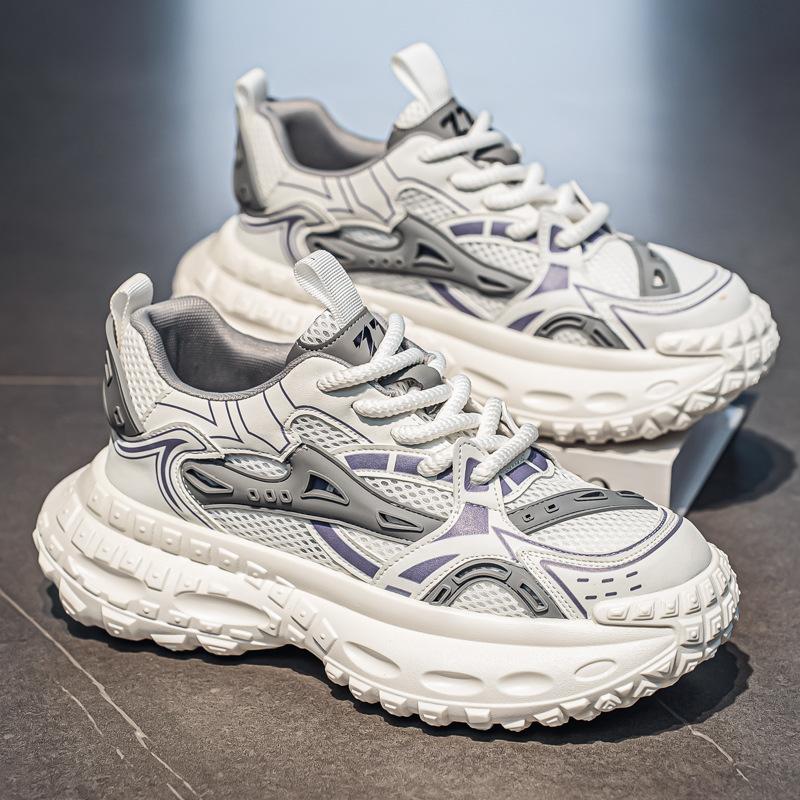 Summer New Trendy Brand Comfortable Men's Shoes Platform Heightening Casual Shoes Versatile Fashion Trend Breathable Mesh Dad Shoes