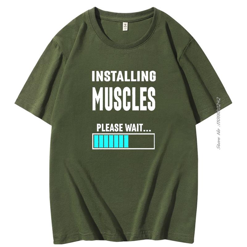 Bodybuilding Muscle Training Cotton Tshirt Installing Muscles Short Sleeve Tshirt Summer New Shirts And Tshirts Print T Shirt